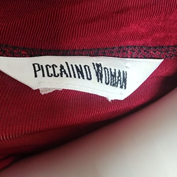 Piccalinio Woman Top Womens Plus Size 2X Red 3/4 Sleeve Layered Look Acetate - Picture 5 of 6